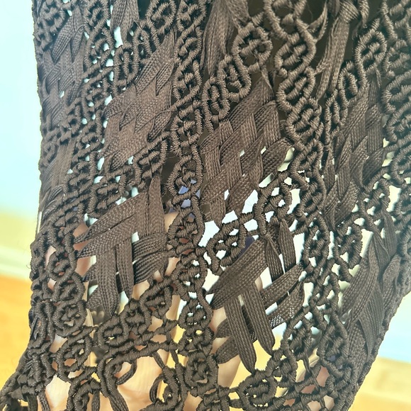 Ralph Lauren Brown Crochet Lace Midi Cocktail Dress - Picture 5 of 7